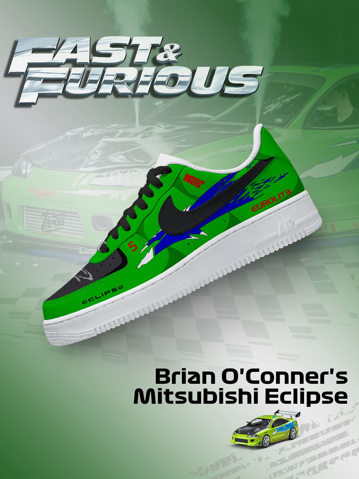 Personalized Brian O'Conner's Eclipse Shoes