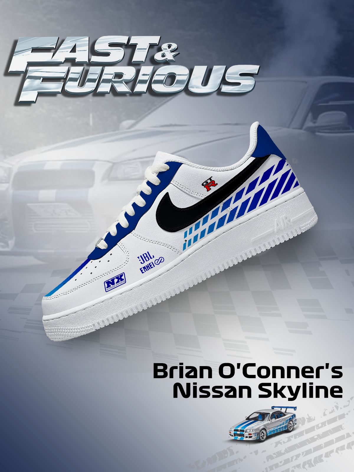 Personalized Brian O'Conner's Skyline Sneakers