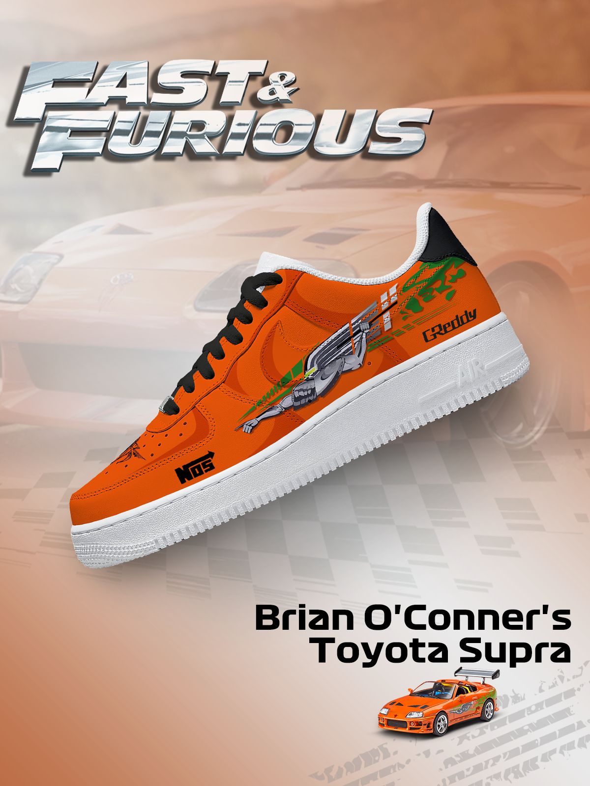 Custom Brian O'Conner's Supra Sneakers