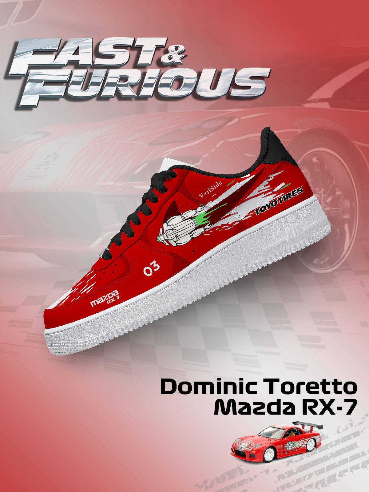 Customize Dominic Toretto RX-7 Shoes