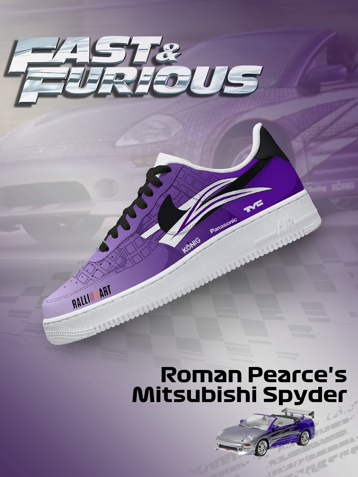 Custom Printed Roman Pearce's Spyder Sneakers