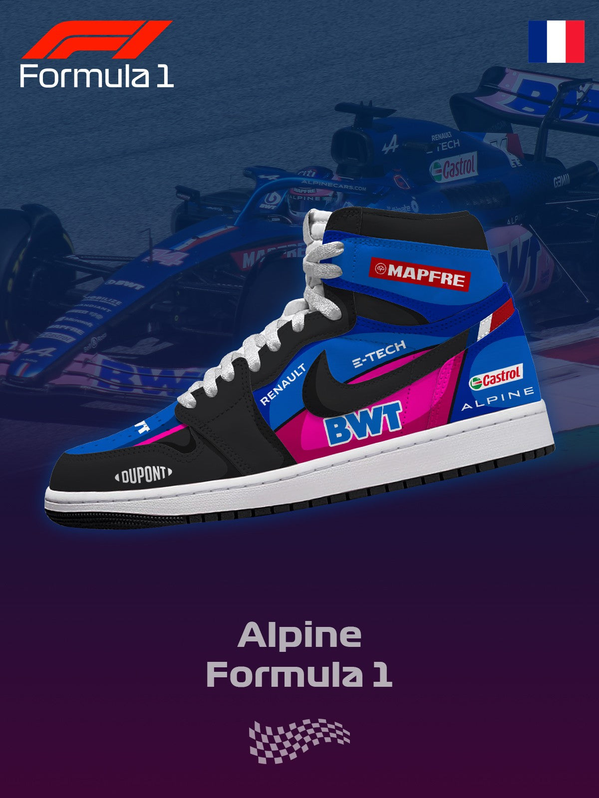 Alpine F.1 V.1 High-top Custom Sneakers