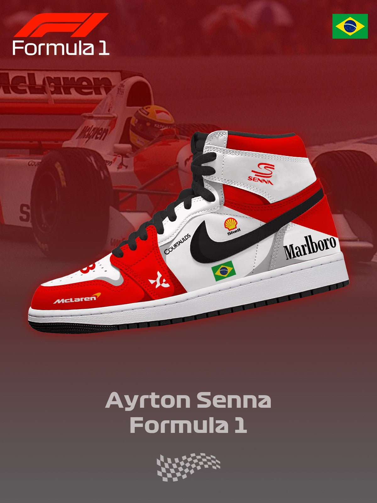 A Senna F.1 V.1 High-top Custom Sneakers