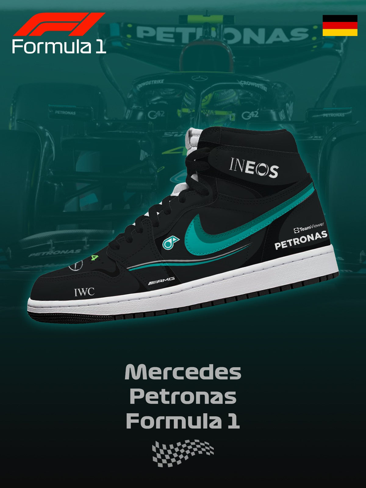M Petronas F.1 V.1 High-top Custom Sneakers