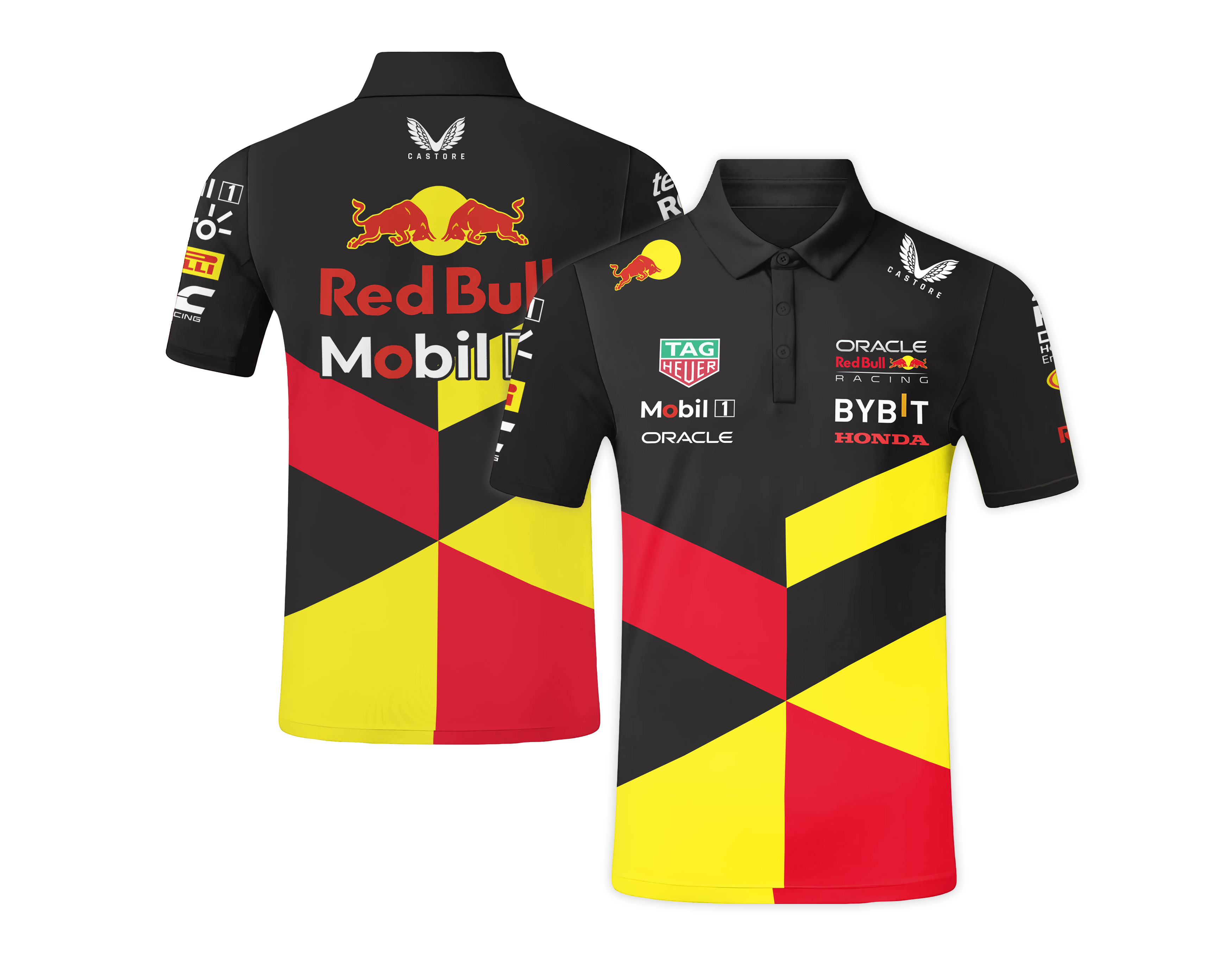 Oracle Red Bull Polo Tee with Race Graphics F1 Inspired