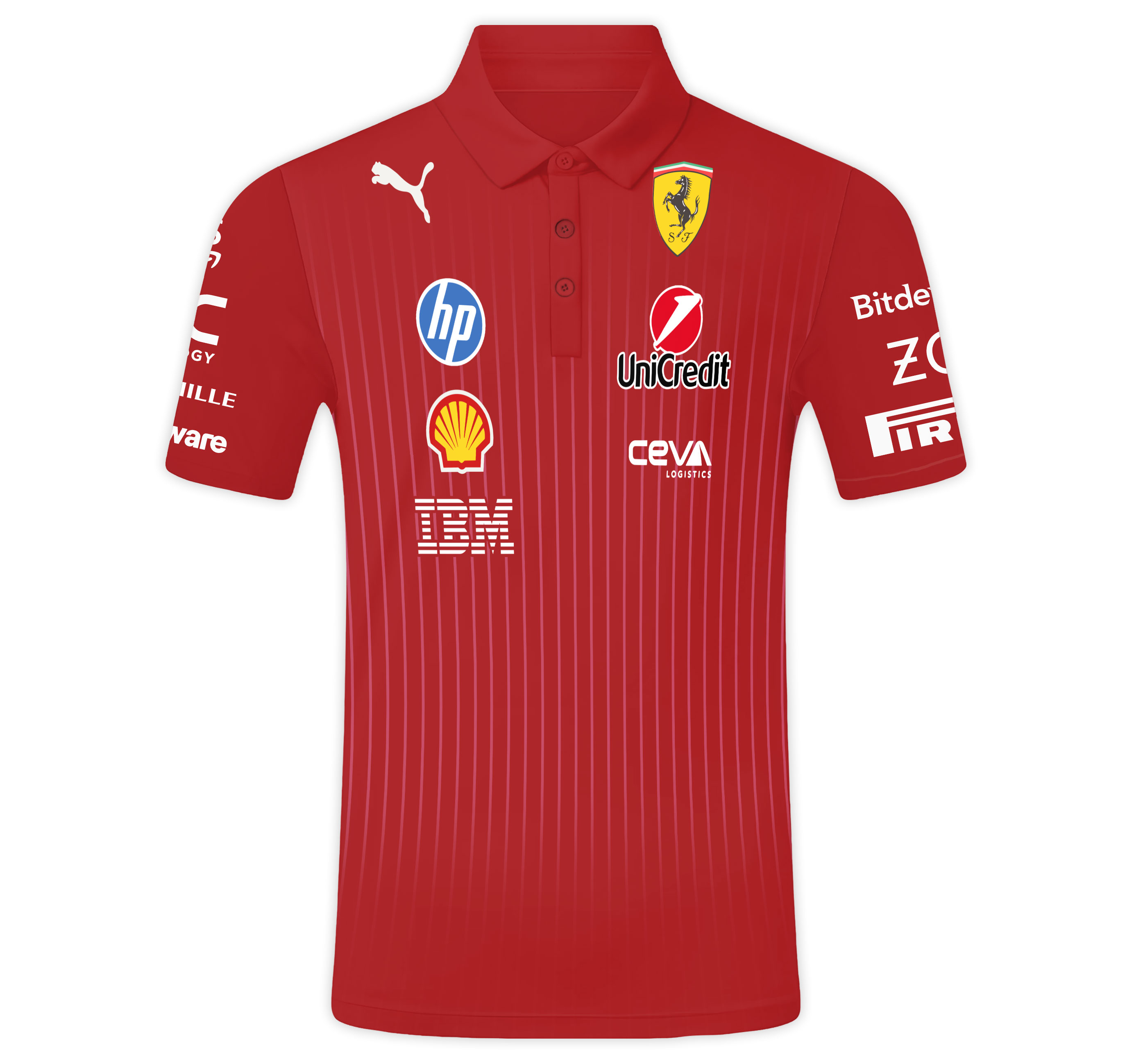 F1-Inspired Ferrari Team Polo Shirt with Vintage Touch