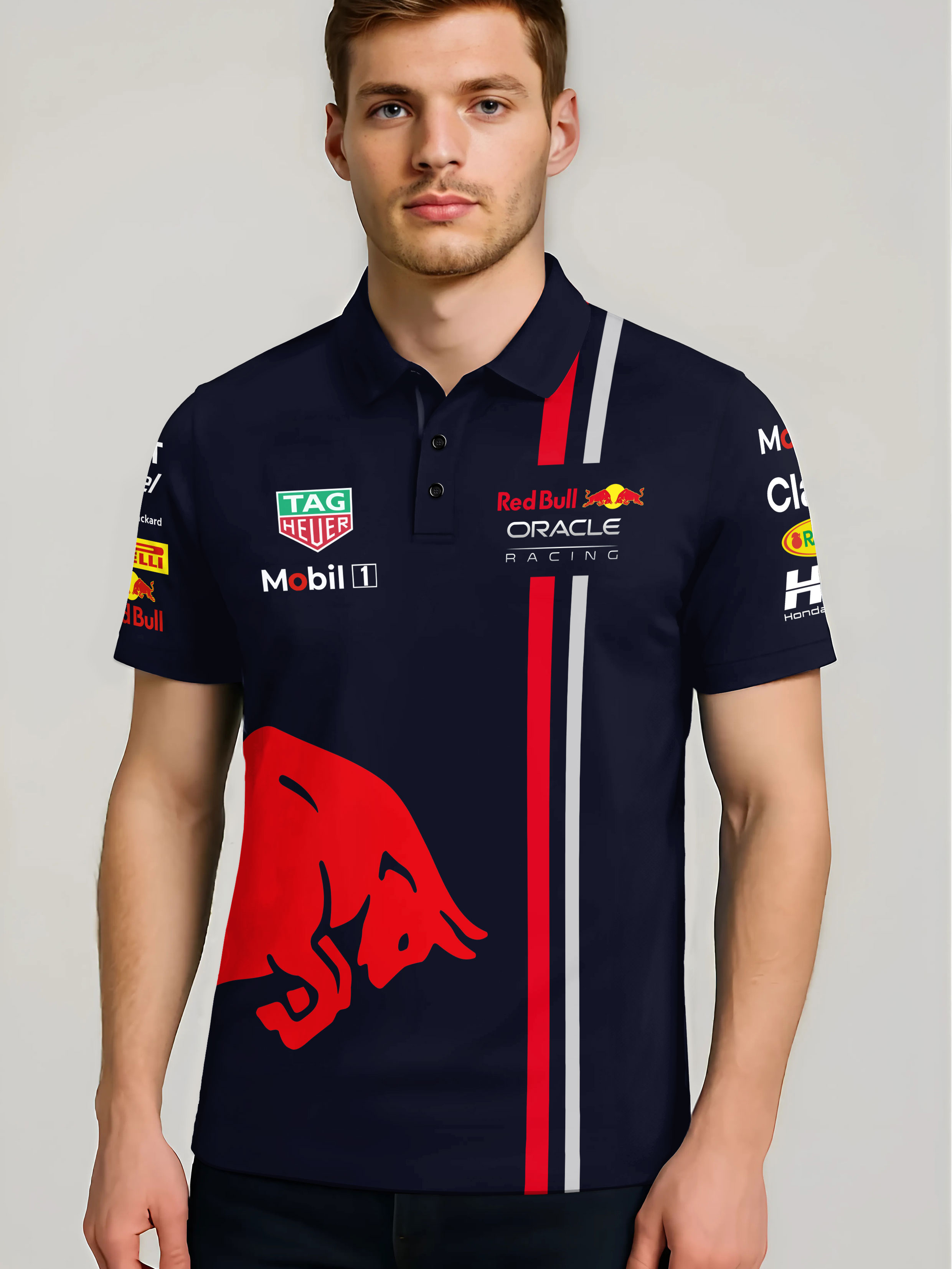 Red Bull F1 Polo Shirt Track Day Motorsport Fashion