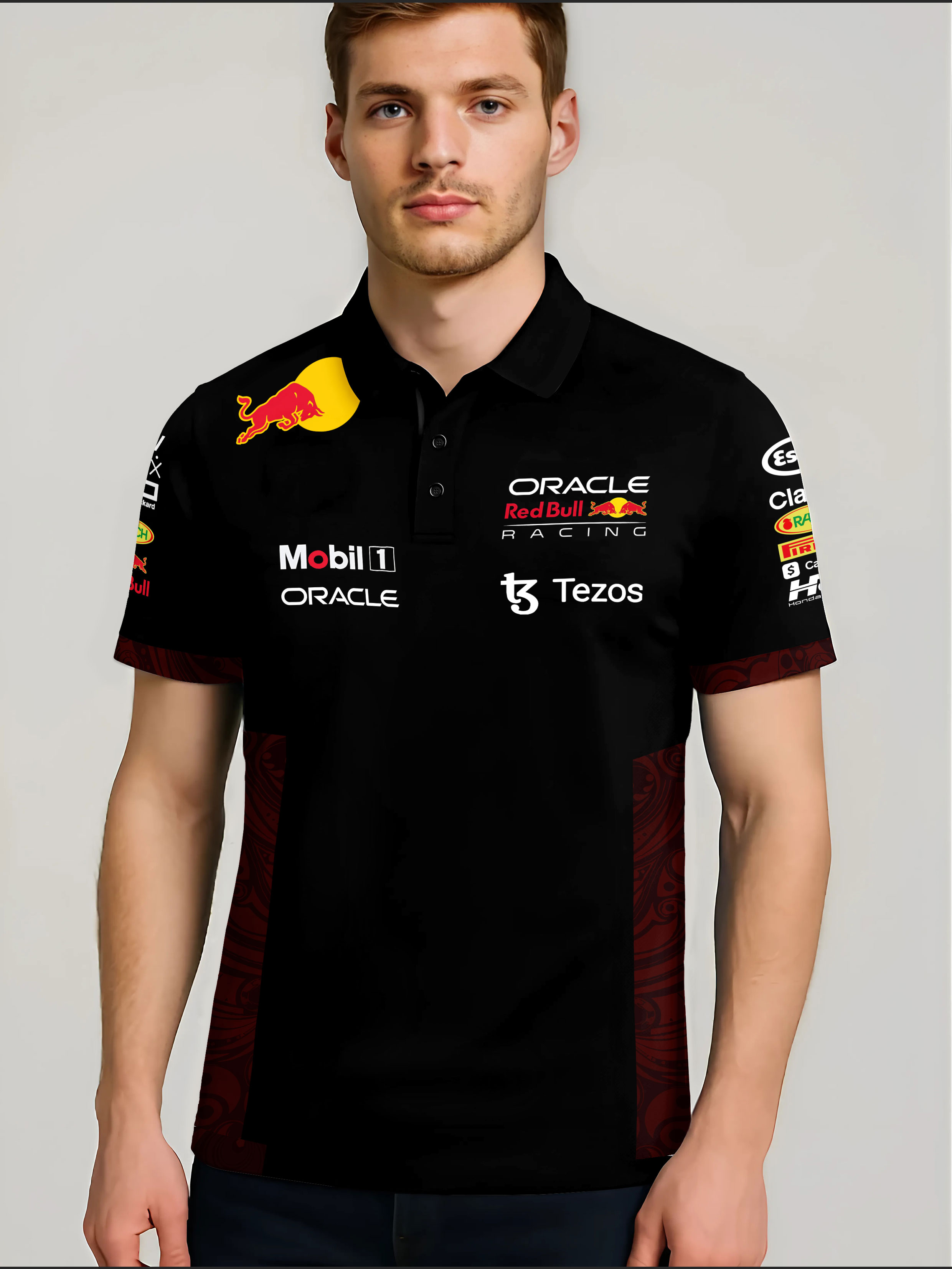 Streetwear Polo Tee with Red Bull Racing F1 Logo