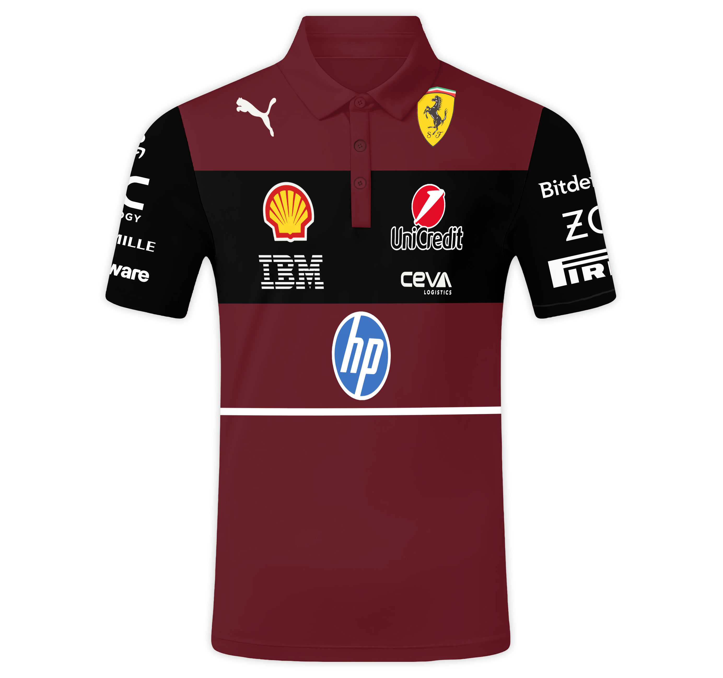 Team Ferrari Polo Tee for Formula One Aficionados