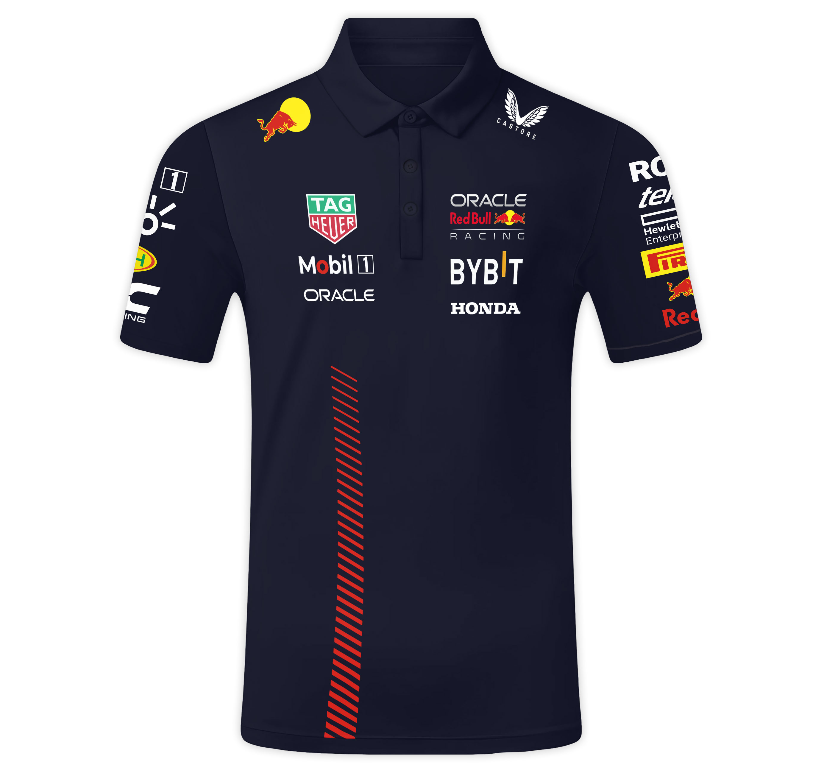 F1 Polo Shirt Street Style with Red Bull Graphics